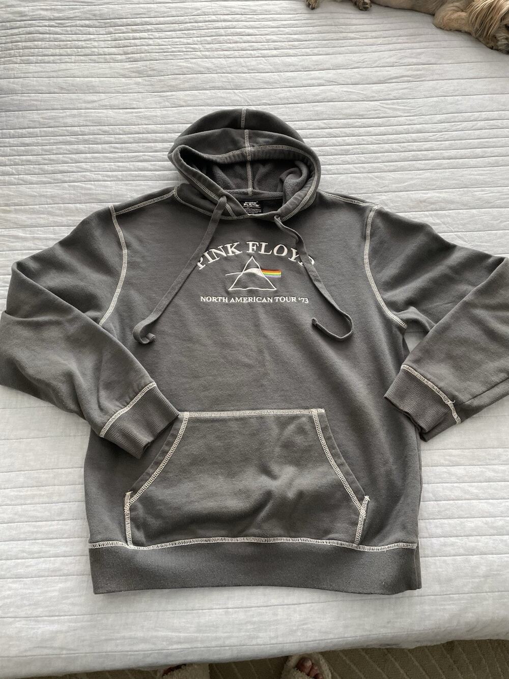 Pink Floyd "North American Tour '73" Gray Long-Sleeve Hoodie Sweater Medium K9